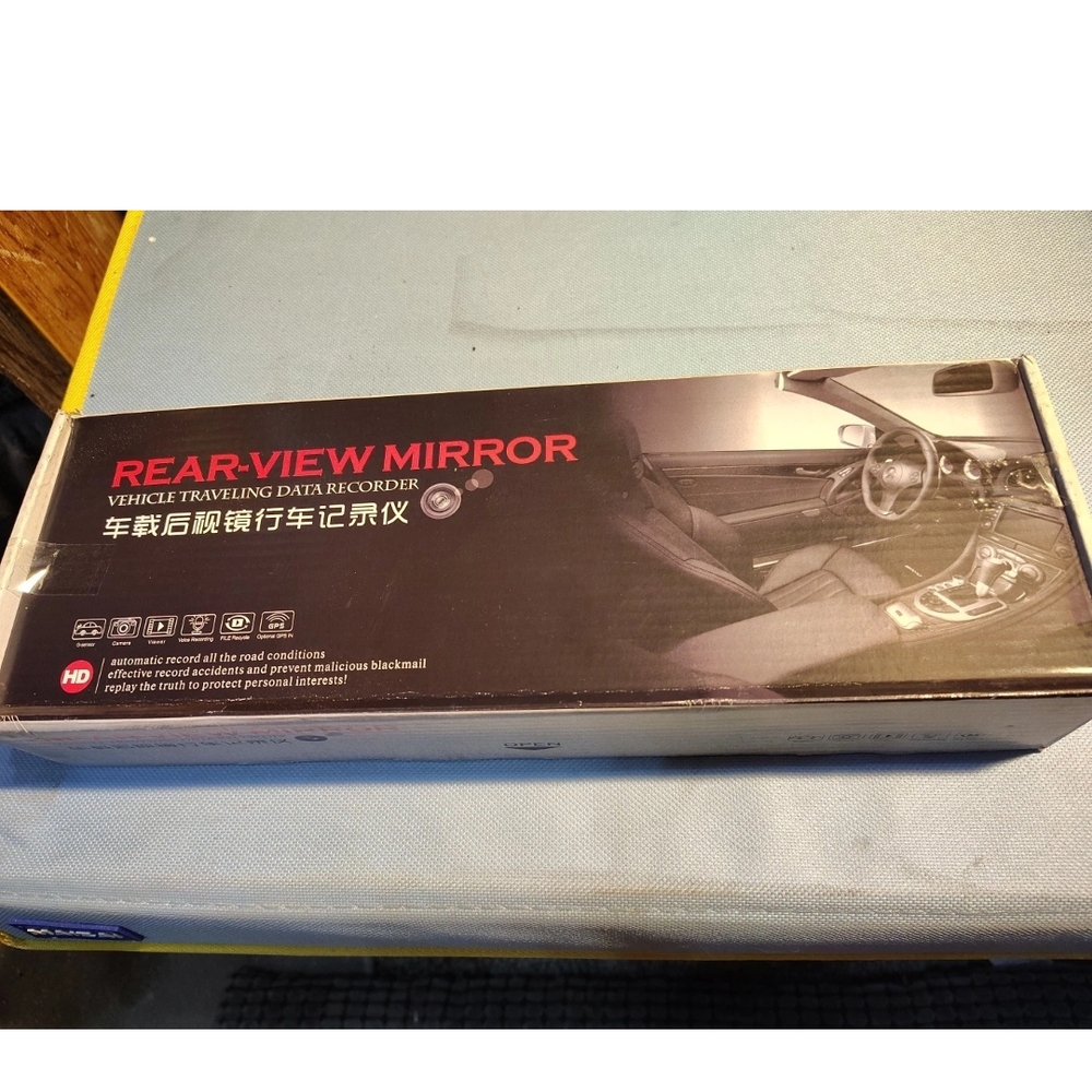 Rear-View Mirror Vehicle Traveling Data Recorder - Black